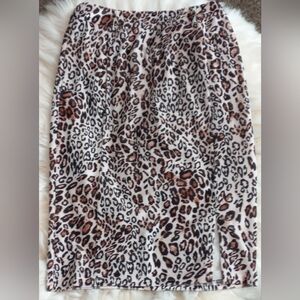 kate kasin leopard skirt size S.